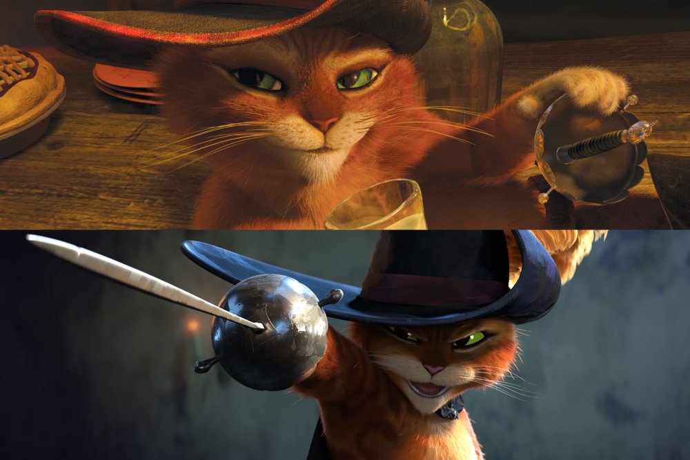 Кот в сапогах и киса мягколапка