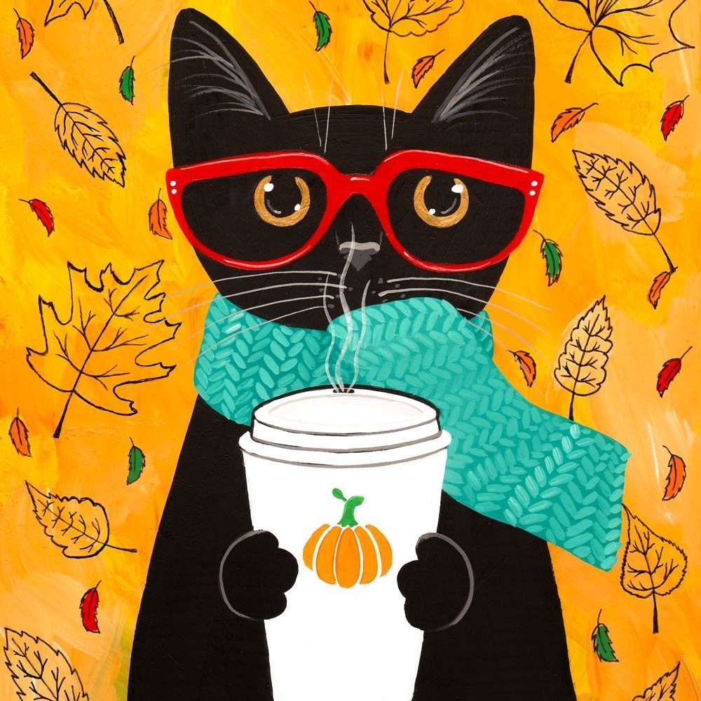 Котик с кофе
