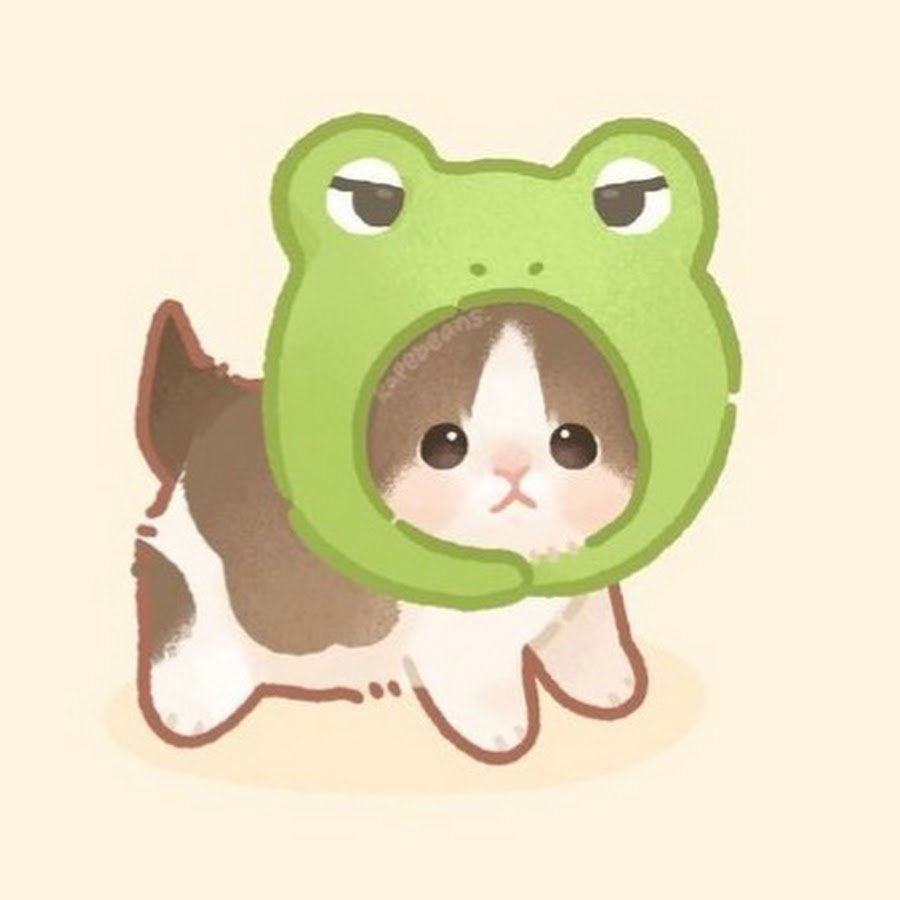 Милые обои с котиками в шапке лягушки