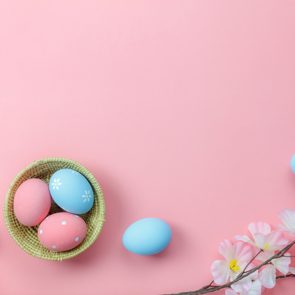 Пасха фон розовый