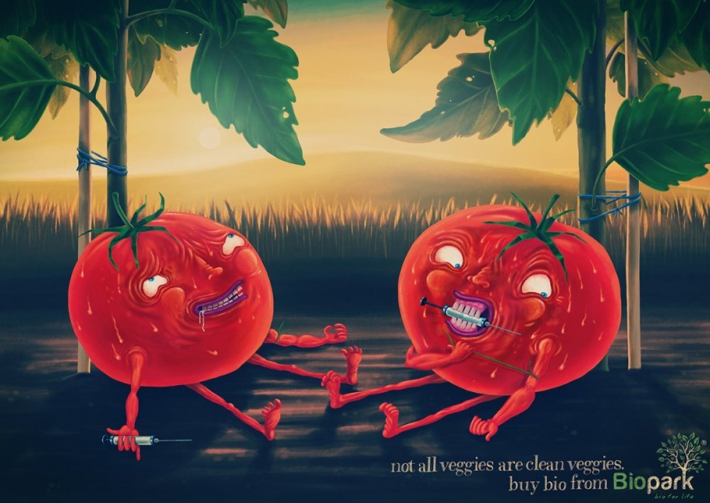 Креативная реклама помидоров