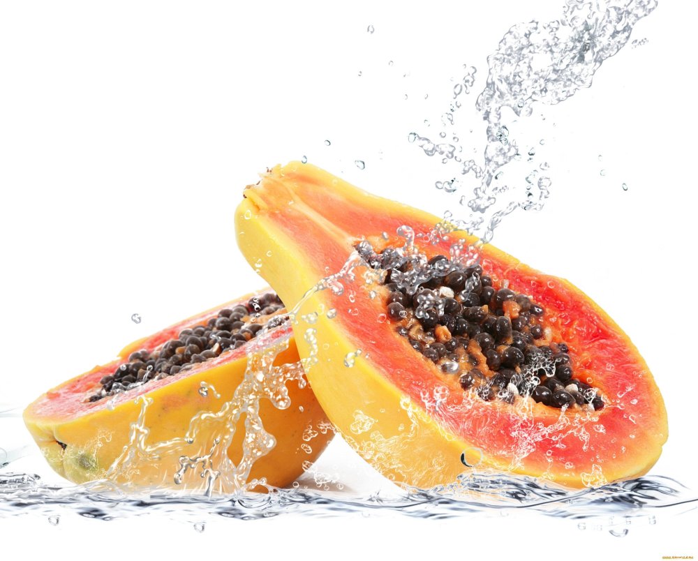 Манго и папайя в разрезе