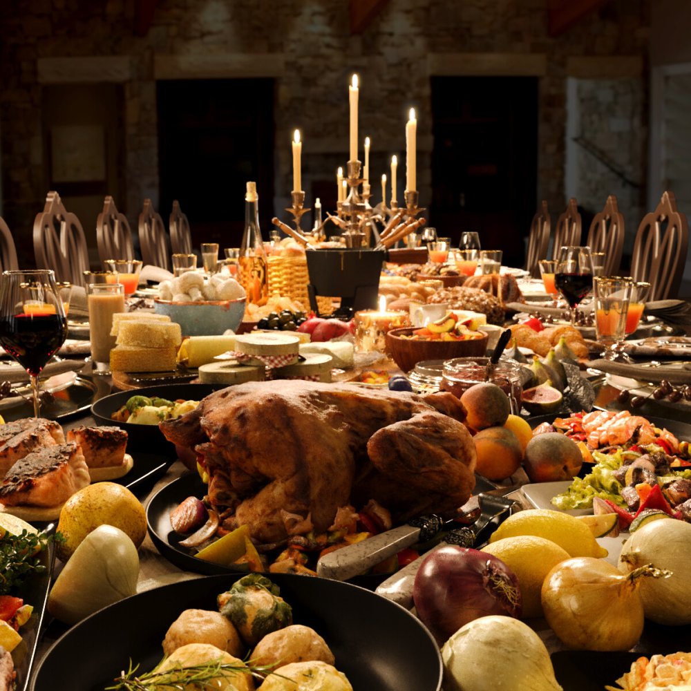 Праздничный стол в средневековом стиле