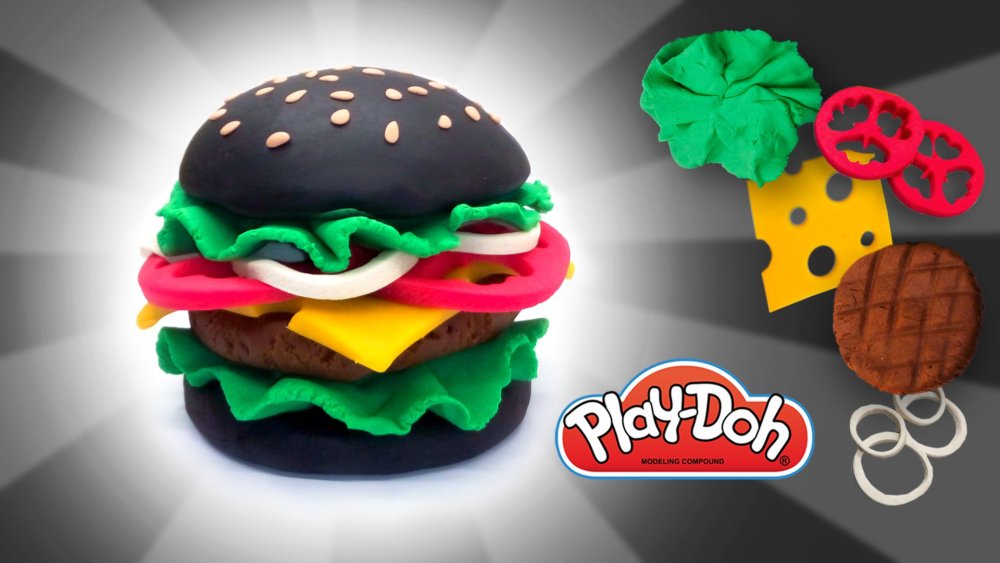 Бургер из воздушного пластилина