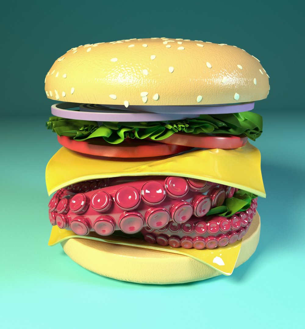 3д модель бургера