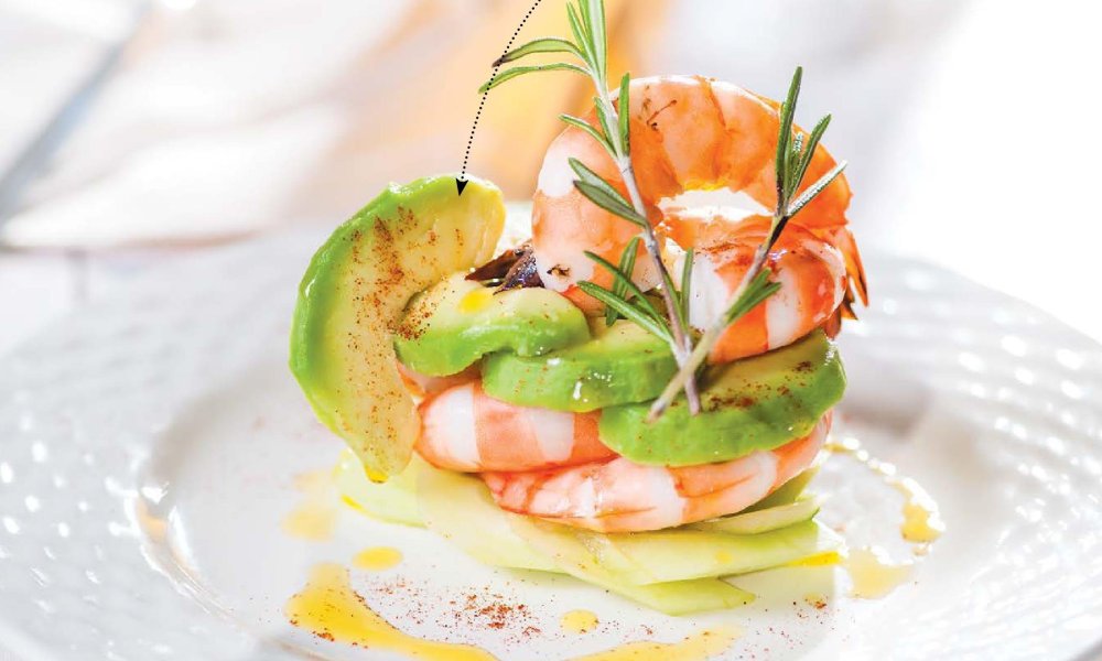 Канапе с креветками и авокадо