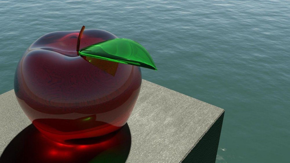 Яблоко 3d стеклянное