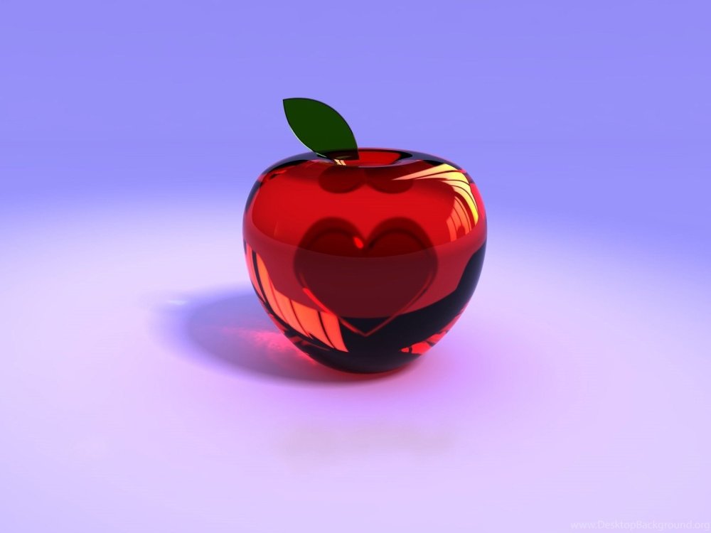 Сувенир из стекла зеленое яблоко