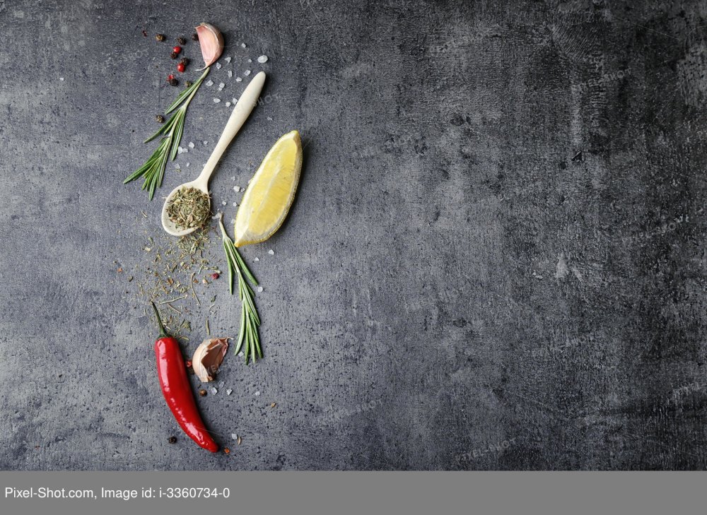 Серый фон со специями