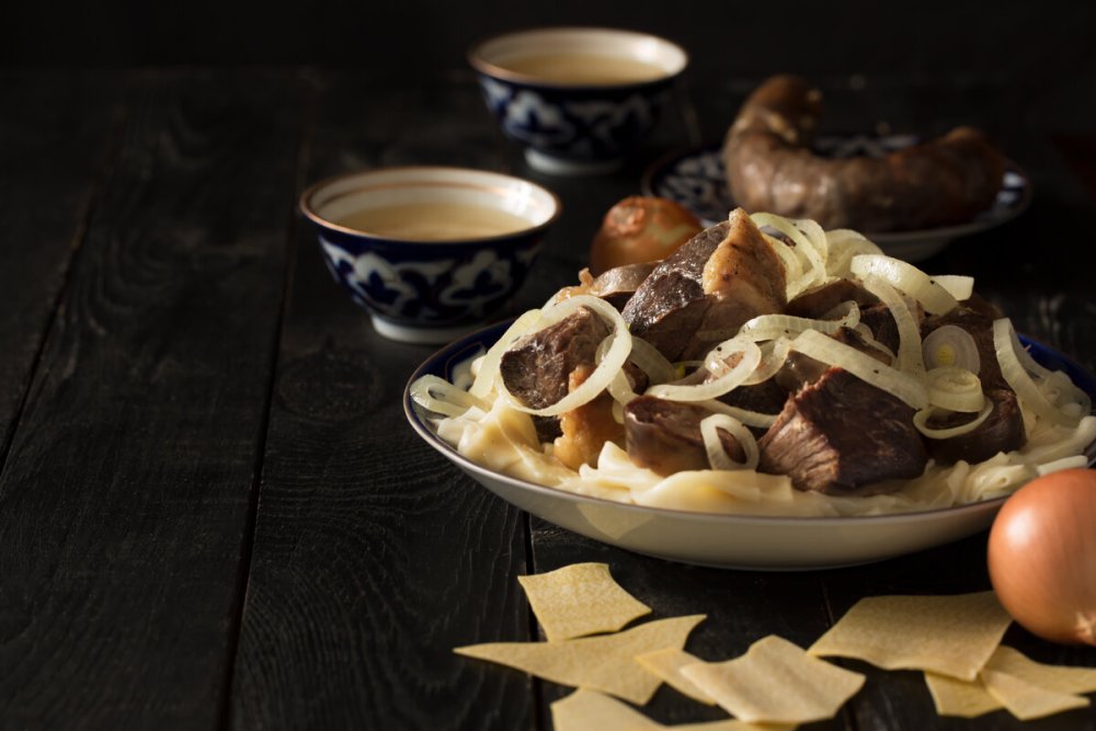 Казахские блюда вид сверху