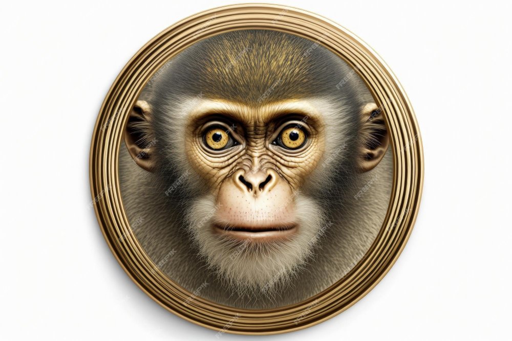 Обезьяна на черном фоне