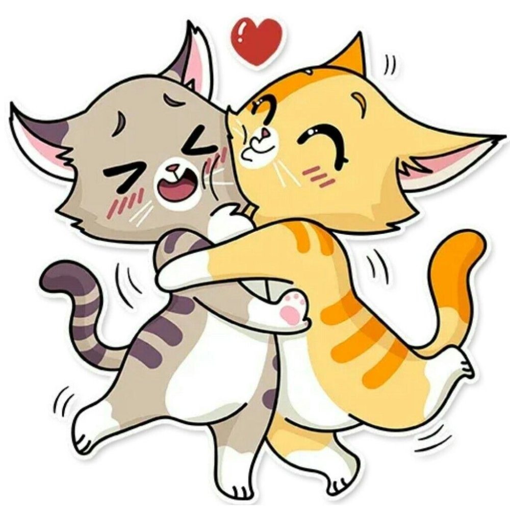 Мультяшки обнимаются