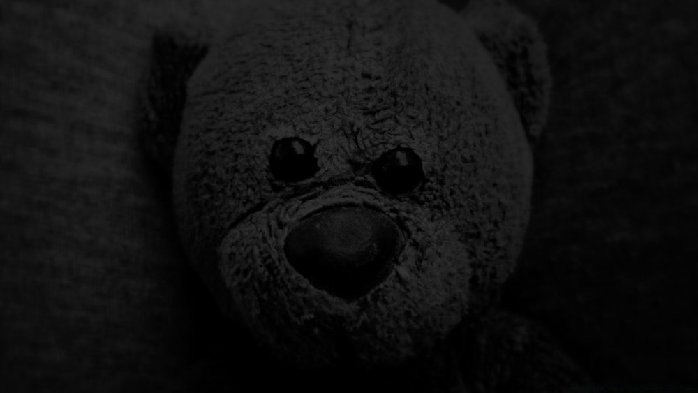 Мишка на черном фоне