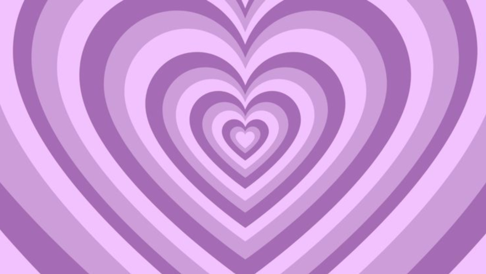 Хиппи обои сердечки фиолетовые