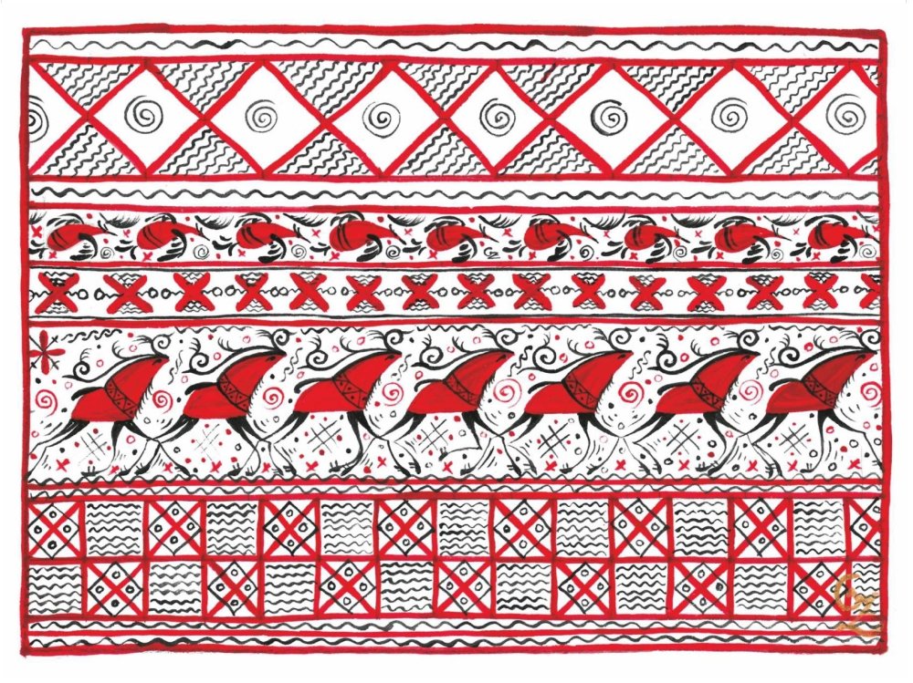Мезенская роспись элементы орнамента