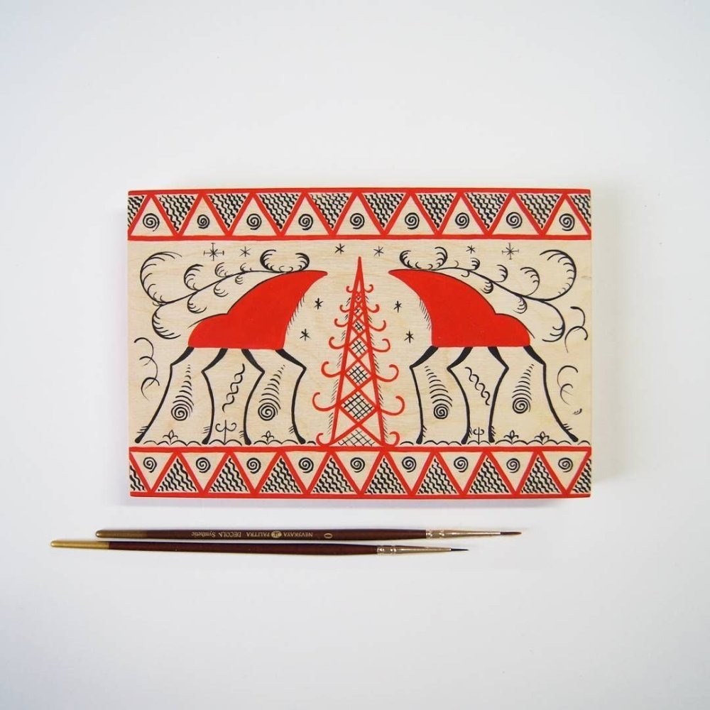 Можевская роспись олень