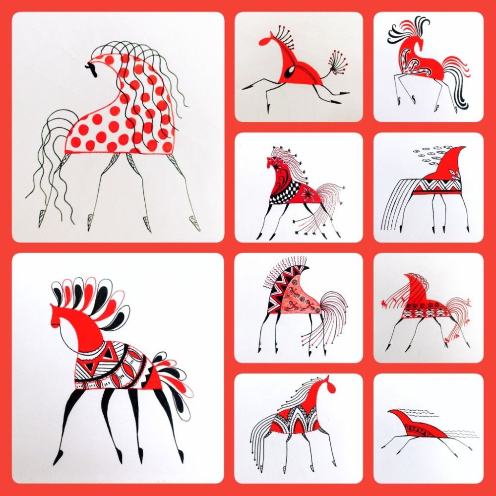 Мезенская роспись солнце