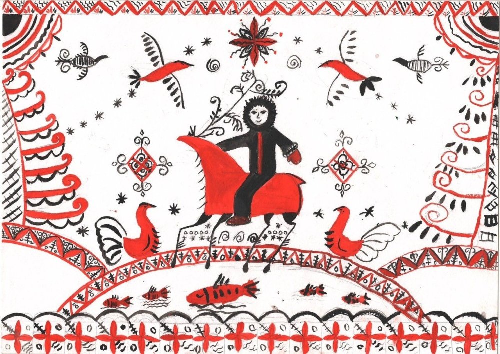 Северные сказки в мезенской росписи