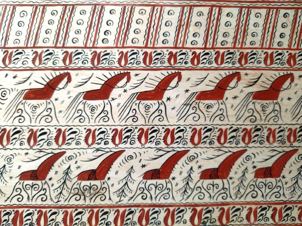 Мезенская роспись рисунки