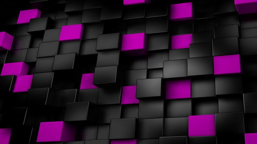 Обои фиолетовые кубики