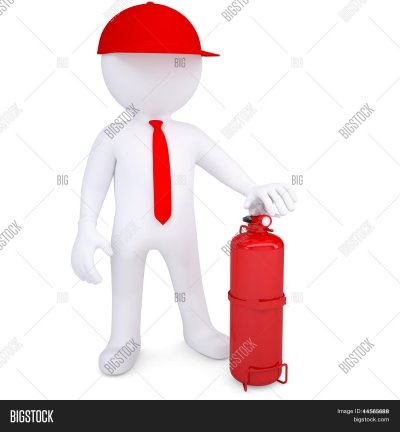 Человечек с огнетушителем