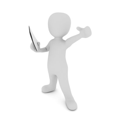 Человечек на белом фоне