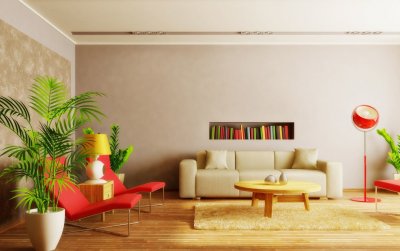 Пустая стена в интерьере