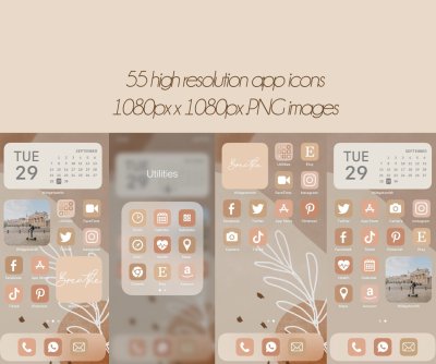 Бежевые виджеты для телефона