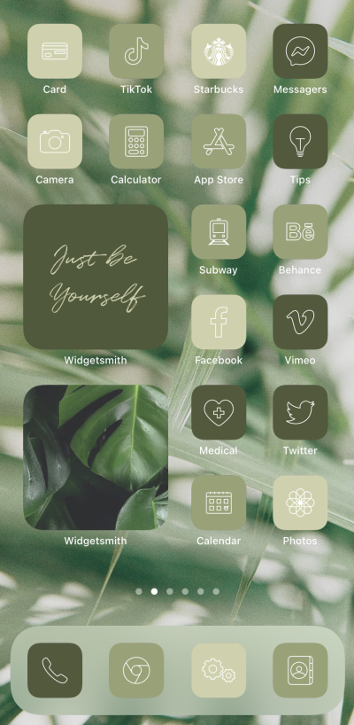 Виджет зелёного цвета