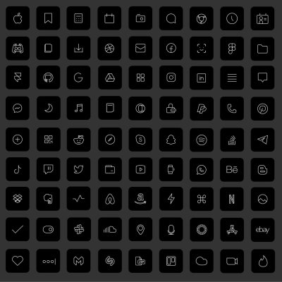 Чёрно-белые иконки приложений