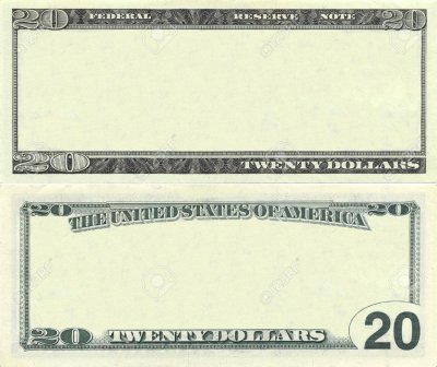 Купюра макет пустая