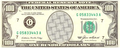 Макет купюры доллара