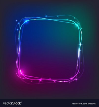 Неоновая рамка прямоугольная