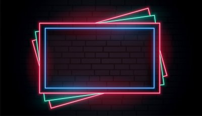 Розовая неоновая рамка