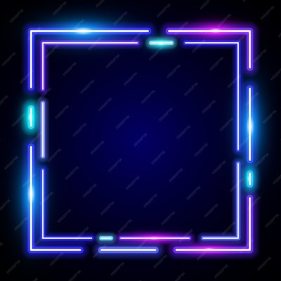 Неоновая квадратная рамка