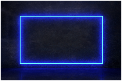 Неоновая рамка на стене