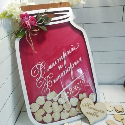 Подарок пожелания на свадьбу баночка