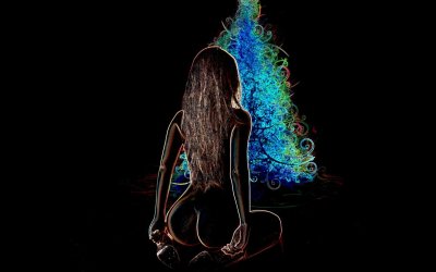 Тёмные обои девушки