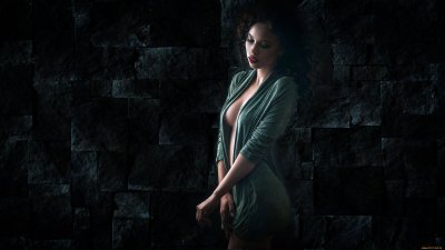 Обои девушки на темном фоне