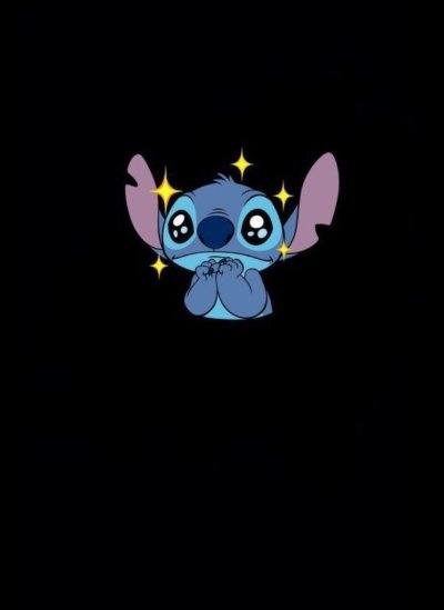 Стич на чёрном фоне