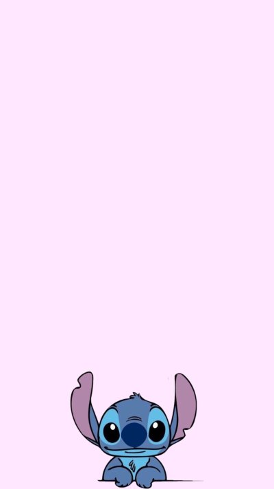 Стич на розовом фоне