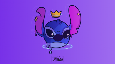 Черные обои со стичем