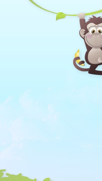 Обезьяна висит на ветке рисунок