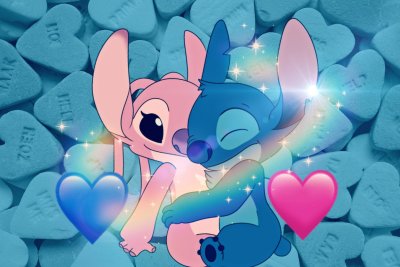 Парные обои Стич и Энджел