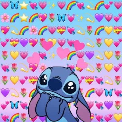 Стич милый с сердечками