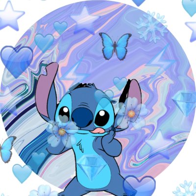 Стич милый с сердечками