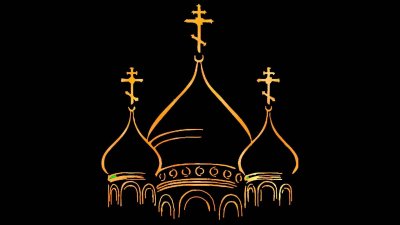 Православные храмы на темном фоне