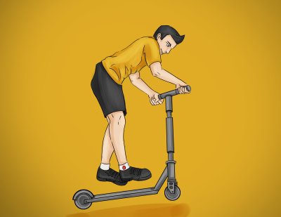 Трюковой самокат рисунок