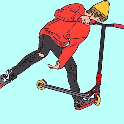 Ава с трюкавым самокатом