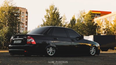 Приора 2 седан черная заниженная